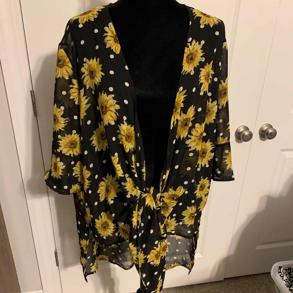 Beautiful sunflower sheer shrug
